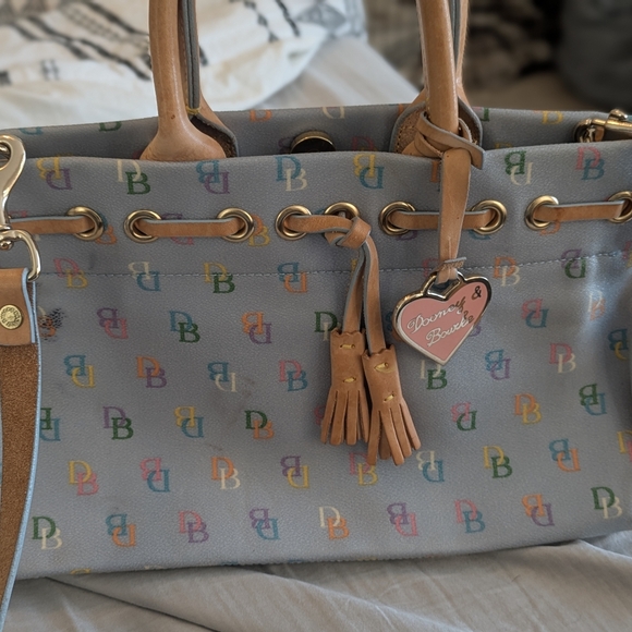 Dooney and Bourke rainbow monogram tassel tote. HTF Blue - Picture 1 of 12